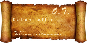 Osztern Teofila névjegykártya